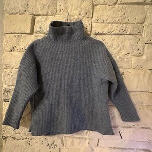 POETRY VE60 Blue Mockneck 60/40 Wool-Cotton Blend Sweater (see details for size)